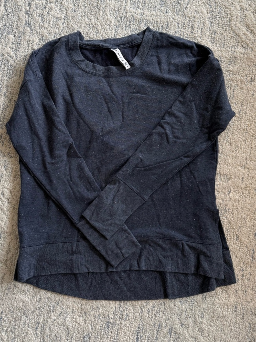 Athleta Balance Sweatshirt Navy Crewneck Long Sleeve Pullover